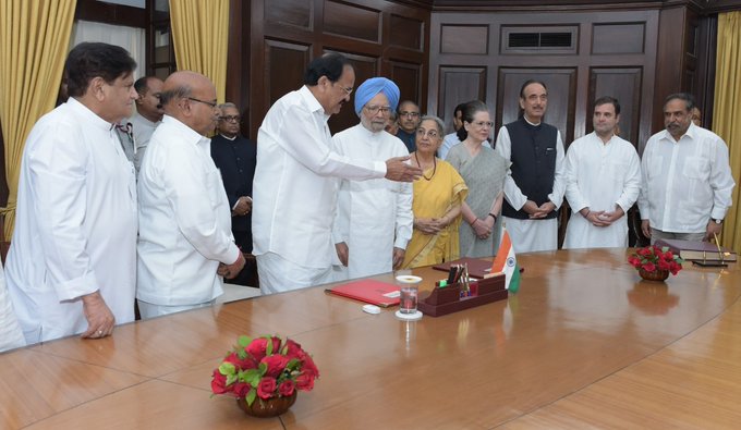 Manmohan Singh takes oath as Rajya Sabha member